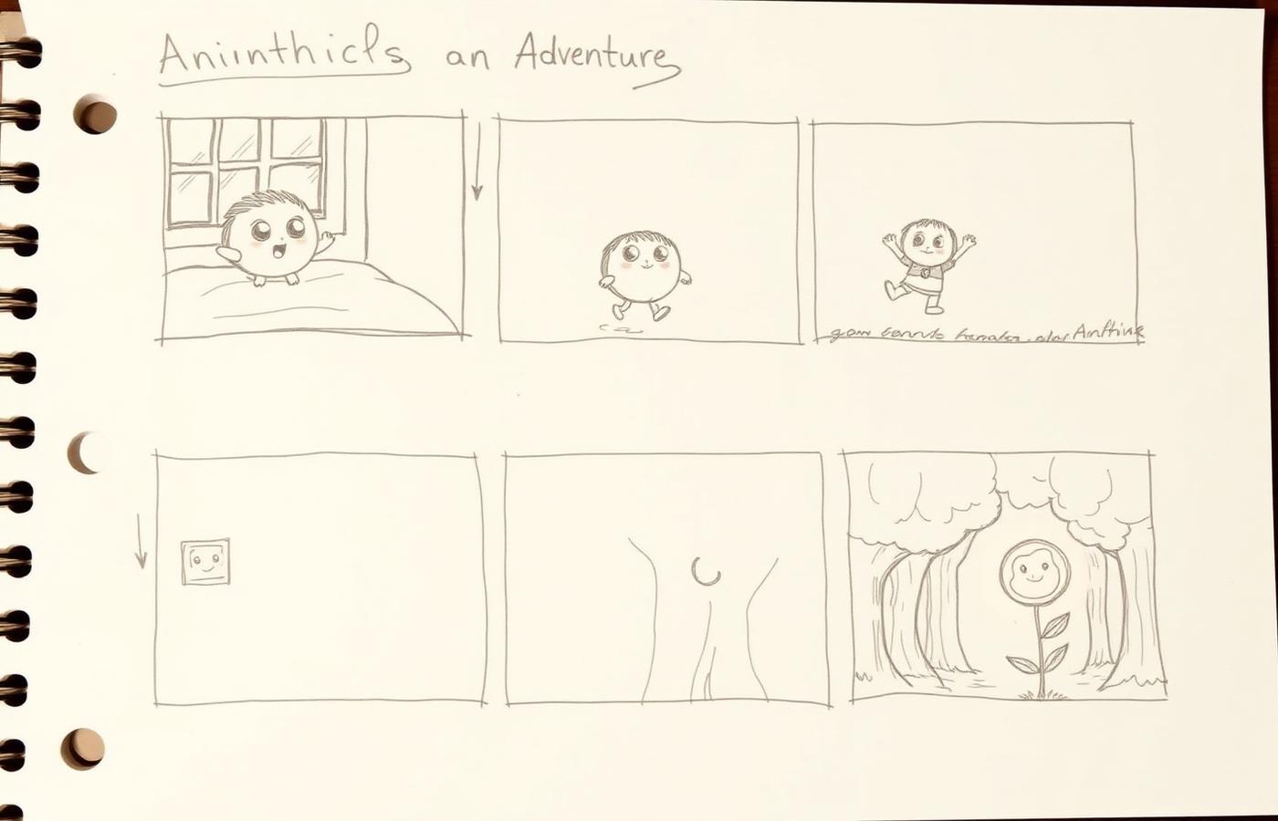 Storyboard sketch panels